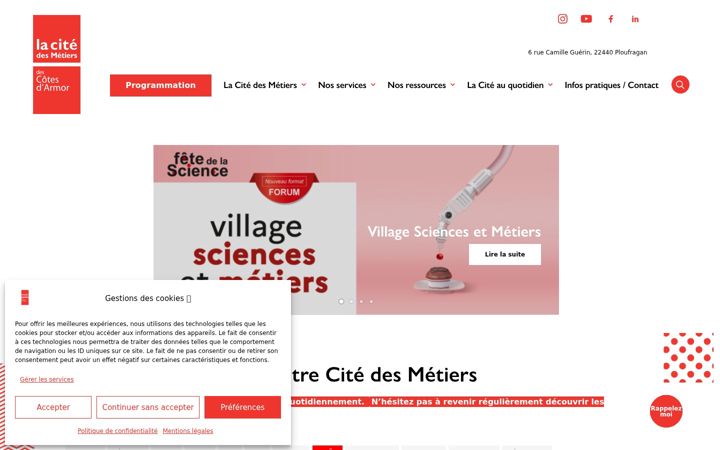 Екранна снимка на citedesmetiers22.fr