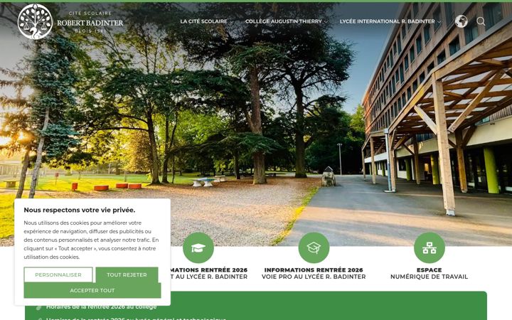 Screenshot of citescolaire-robertbadinter.fr