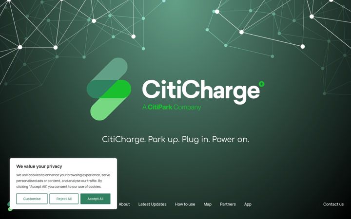 Snímek obrazovky citicharge.co.uk