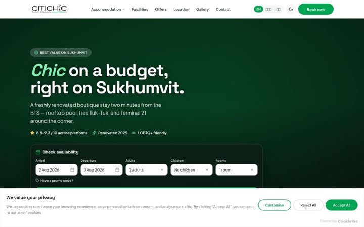 Screenshot of citichichotel.com