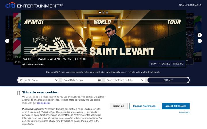 Screenshot of citientertainment.com