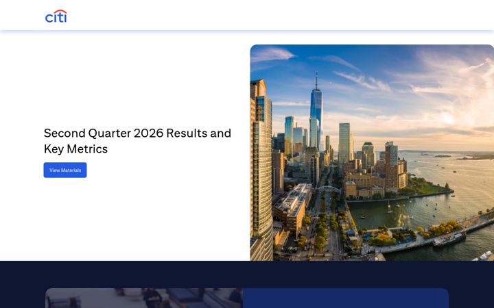 Snimka zaslona za citigroup.com