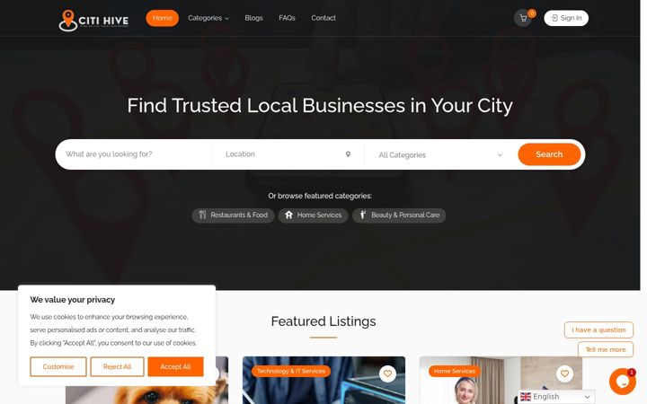 Screenshot of citihive.com