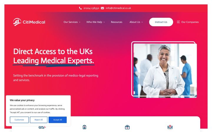Snímek obrazovky citimedical.co.uk