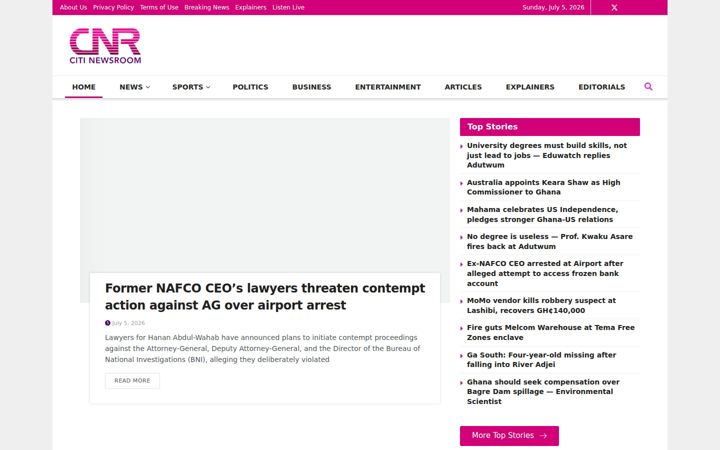 Screenshot of citinewsroom.com