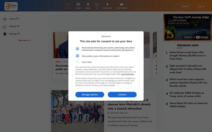 Screenshot of citizen.digital
