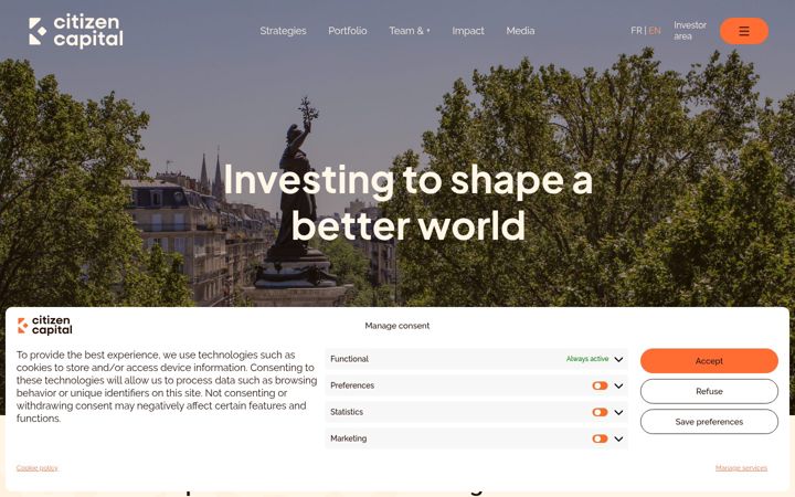 Snímek obrazovky citizencapital.eu