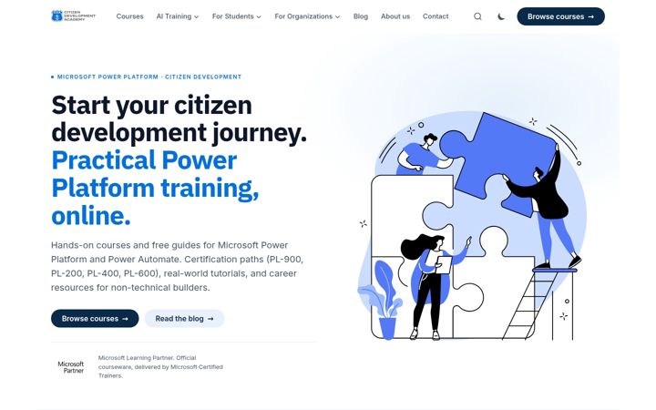 Screenshot of citizendevelopmentacademy.com