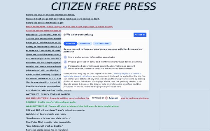 Captura de ecrã de citizenfreepress.com