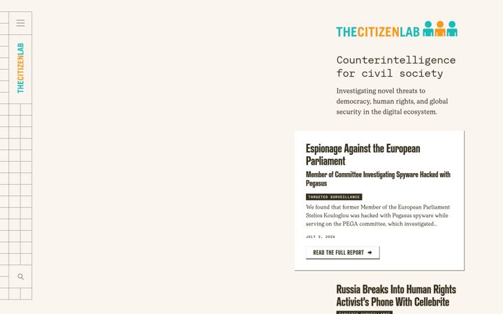 Posnetek zaslona citizenlab.org
