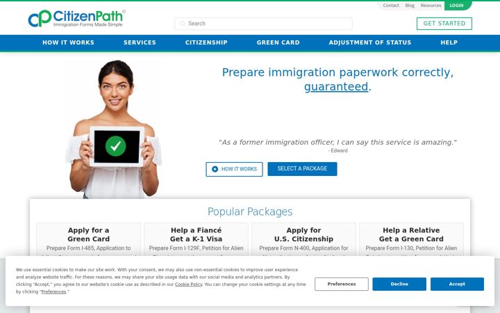 Screenshot of citizenpath.com