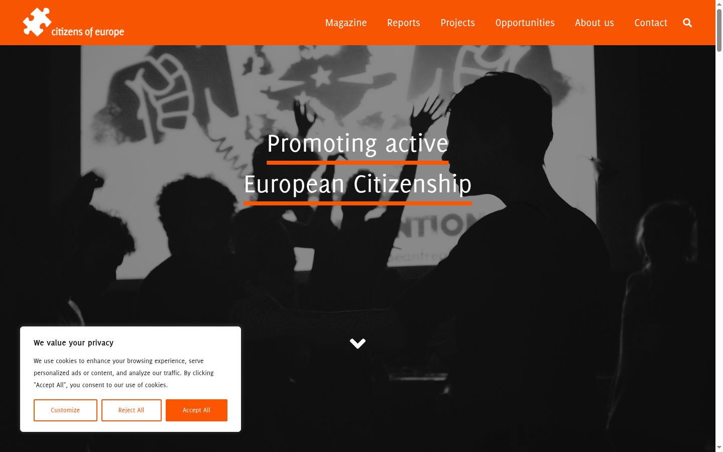 Screenshot of the consent banner shown before any interaction