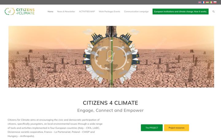Snímek obrazovky citizens4climate.eu