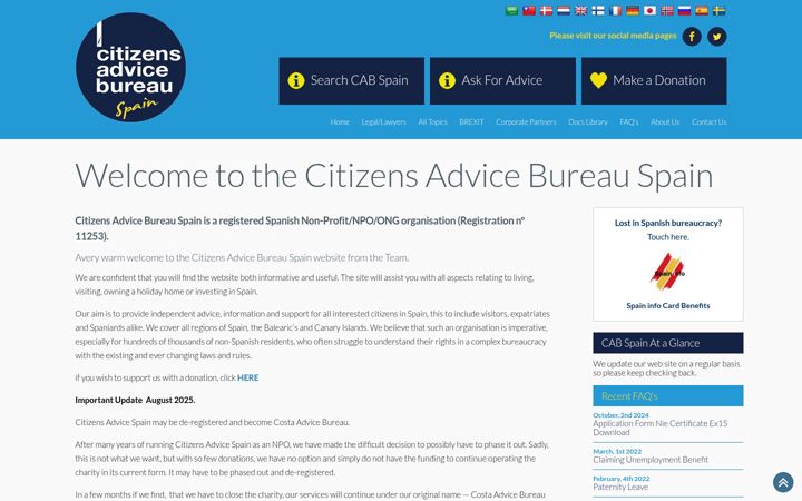 Ekrano kopija citizensadvice.org.es
