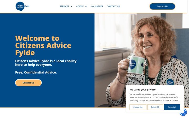 Screenshot of citizensadvicefylde.org.uk