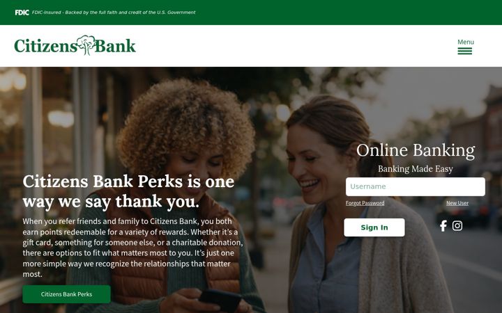 Screenshot of citizensbankrb.com