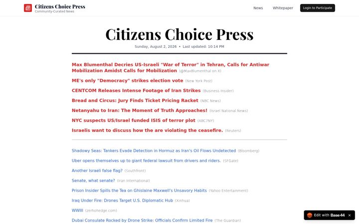 Screenshot of citizenschoicepress.com