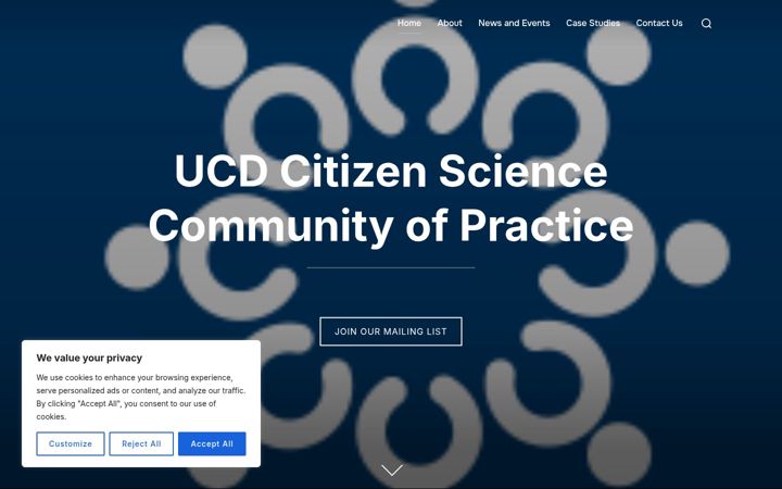 Capture d'écran de citizenscience.ucd.ie
