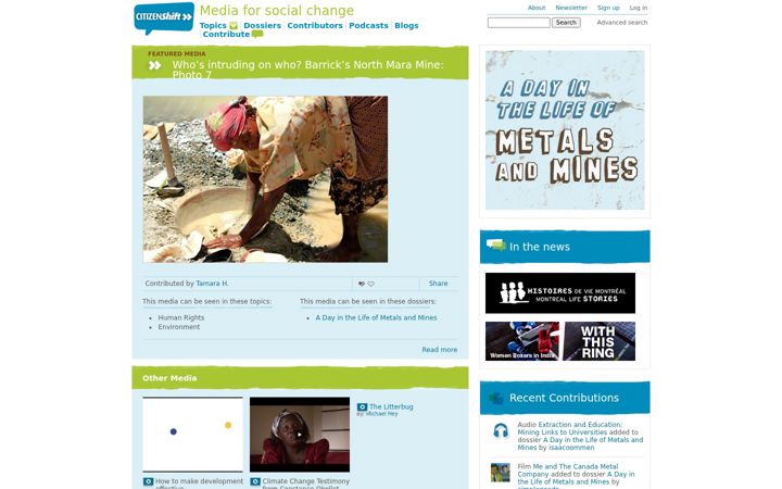 Kuvakaappaus sivustosta citizenshift.org