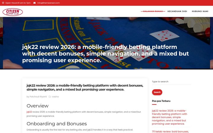 Screenshot of citizensupperclub.com