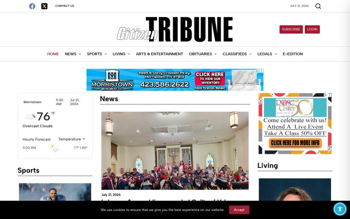 Screenshot of citizentribune.com