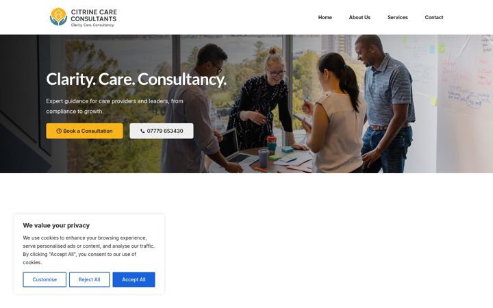 Screenshot of citrinecareconsultants.com