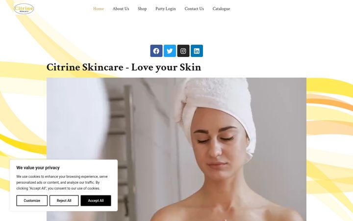 Screenshot ta' citrineskincare.net