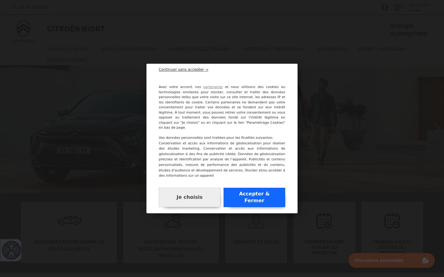 Zrzut ekranu banera zgody wyświetlanego przed jakąkolwiek interakcją