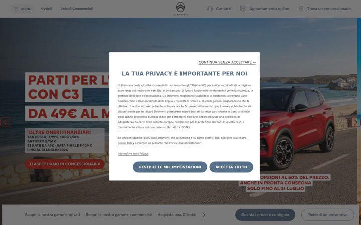 Screenshot ta' citroen.it