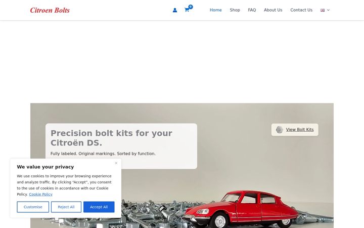 Screenshot of citroenbolts.com