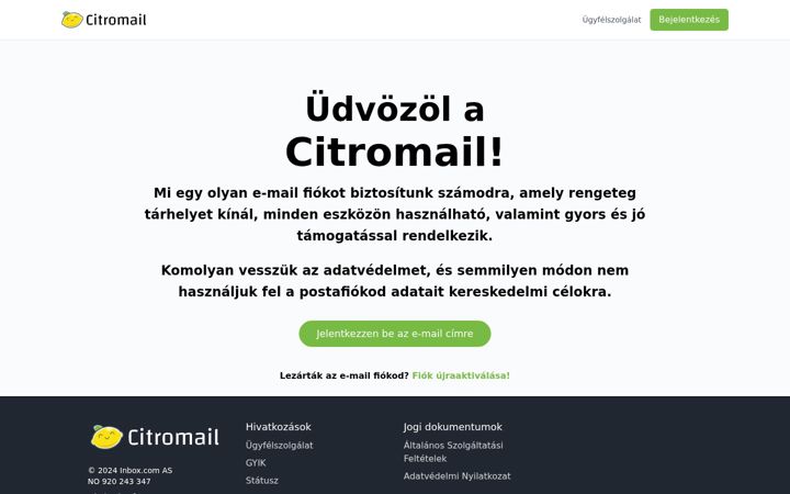 Screenshot of citromail.hu