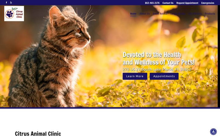 Screenshot of citrusanimalclinic.com