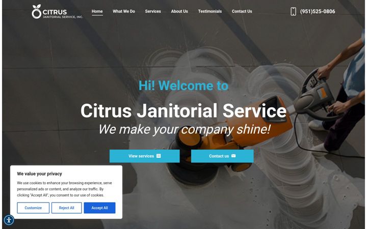 Screenshot of citrusjanitorial.com