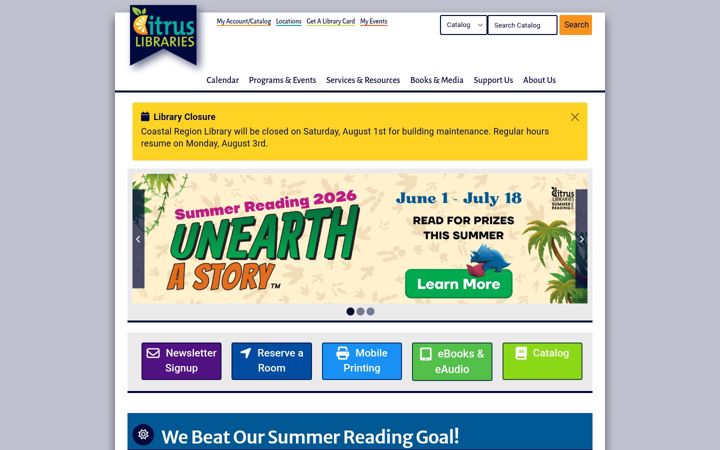 Screenshot of citruslibraries.org