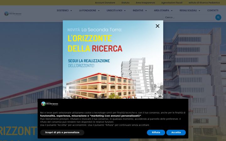 Kuvakaappaus sivustosta cittadellasperanza.org