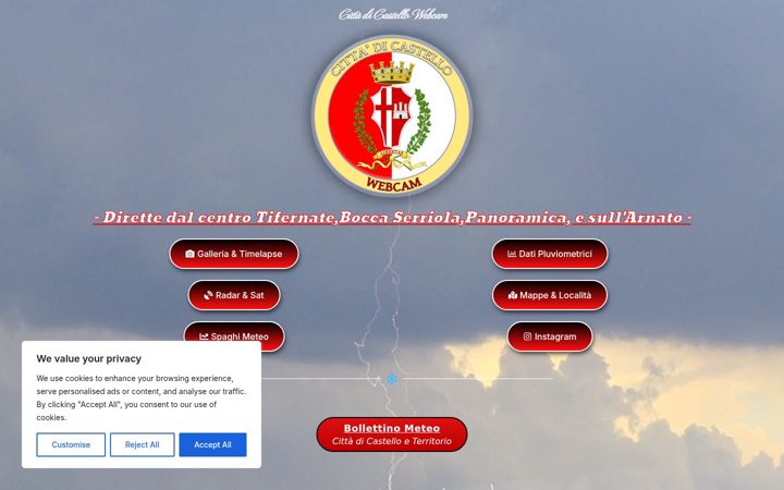 Ekrano kopija cittadicastellowebcam.it