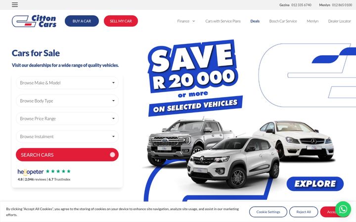Screenshot van cittoncars.co.za