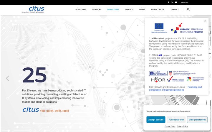 Screenshot van citus.hr