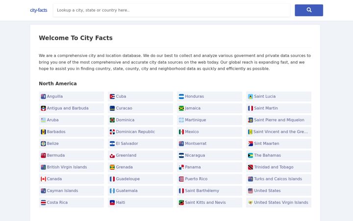 Screenshot of city-facts.com