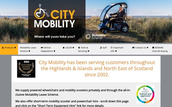 Zrzut ekranu city-mobility.co.uk