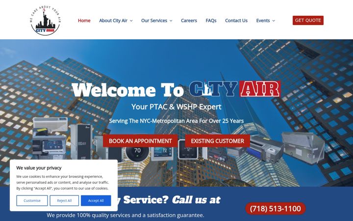 Screenshot ta' cityairhvac.net