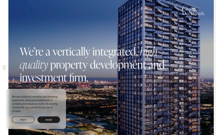 Screenshot of cityanddocklands.com