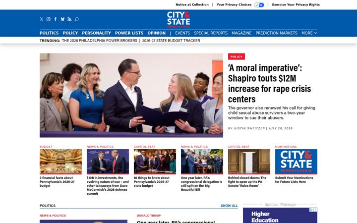 Screenshot of cityandstatepa.com