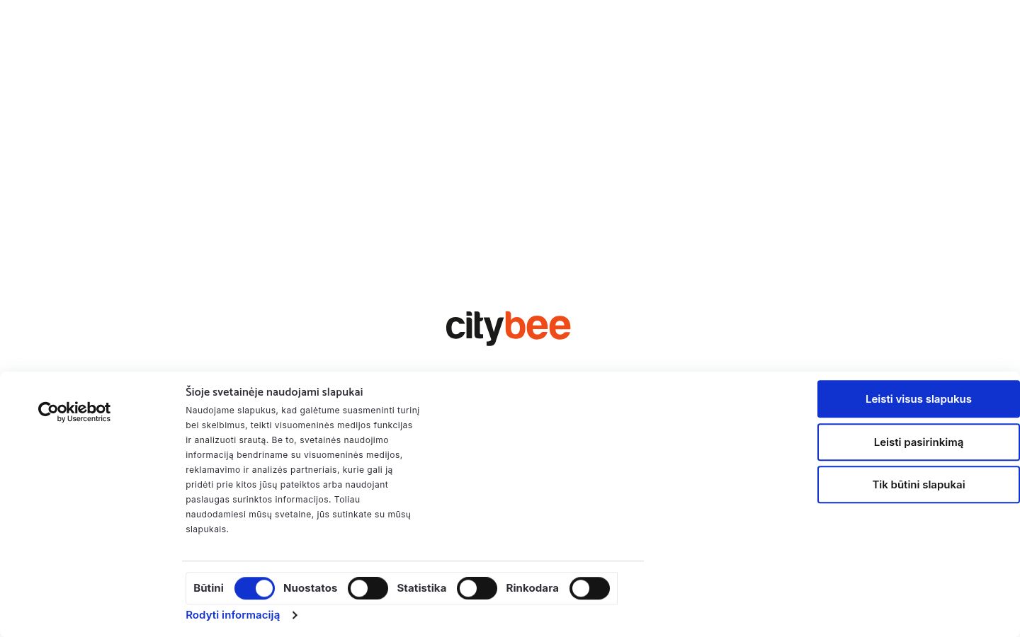 Screenshot del banner di consenso mostrato prima di qualsiasi interazione