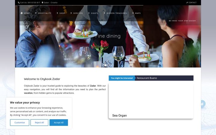 Screenshot van citybook.hr