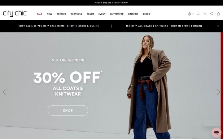 Screenshot of citychic.com.au