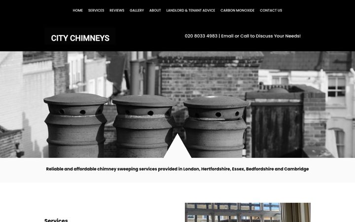 Snímek obrazovky citychimneys.co.uk