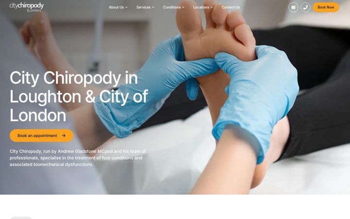 Snímek obrazovky citychiropody.co.uk