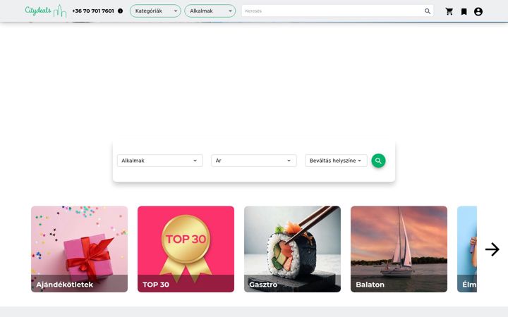Екранна снимка на citydeals.hu