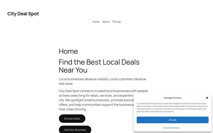 Screenshot of citydealspot.com